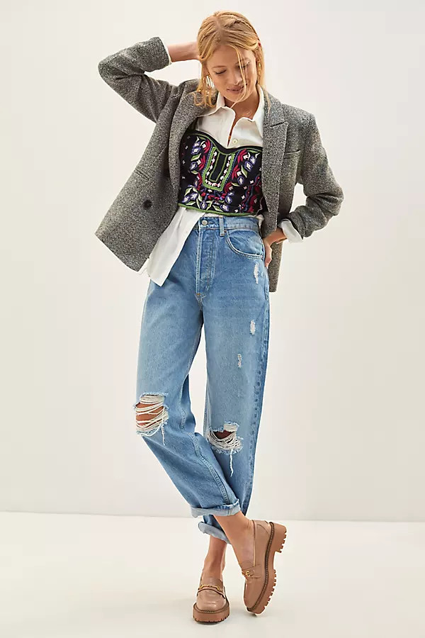 Boyish The Toby Relaxed Taper Jeans By Boyish in Blue Size 29 | Anthropologie (US)