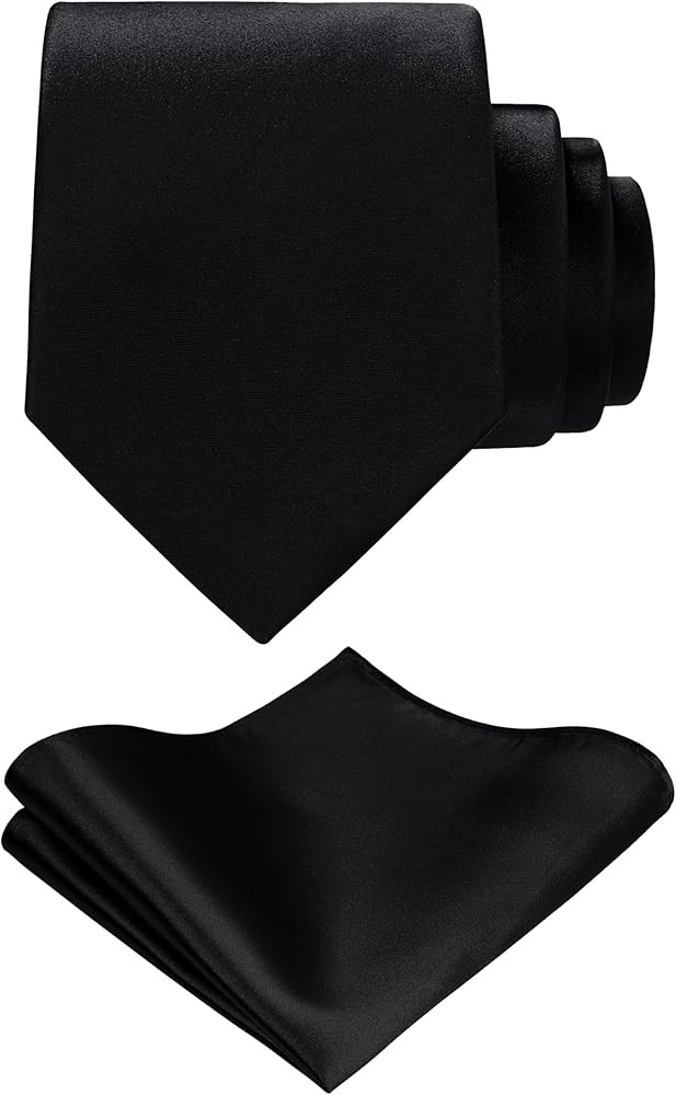 TIE G Solid Satin Woven dyed Color Formal Necktie and Pocket Square Sets in Gift Box | Amazon (US)