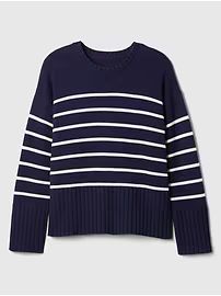 Oversized 24/7 Split-Hem Crewneck Sweater | Gap Factory