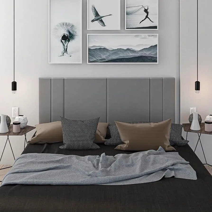 Cabeceira cama box QUEEN Tulipa 1,60m - Cinza FBA | Amazon (BR)