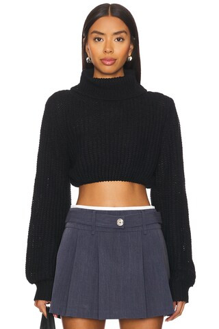 superdown Moxie Cropped Sweater in Black from Revolve.com | Revolve Clothing (Global)