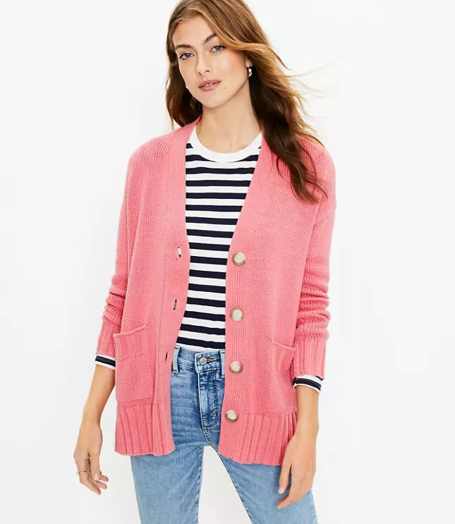 Relaxed V-Neck Cardigan | LOFT