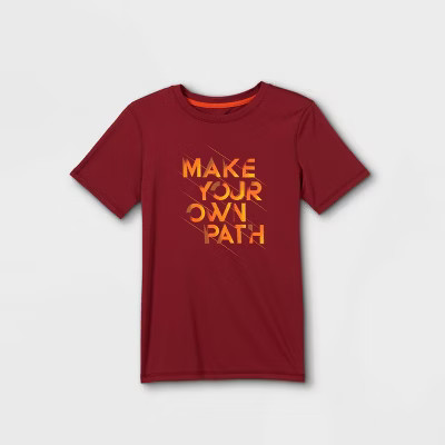 Boys' Short Sleeve 'Make Your Own Path' Graphic T-Shirt - All in Motion™ Red | Target