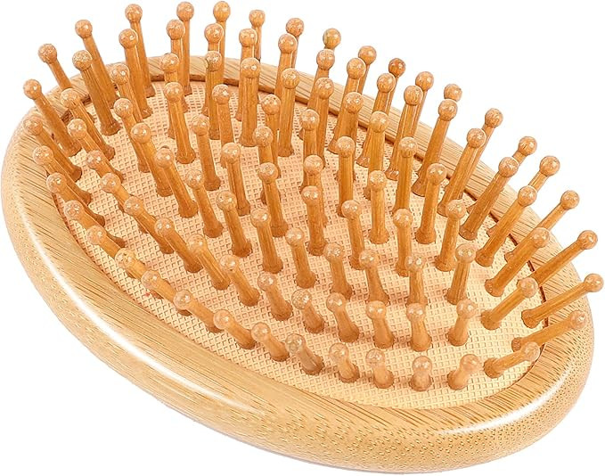 Bamboo Brush for Hair Growth, Natural Wooden Scalp Brush Mini Hair Scalp Massager Bamboo Bristles... | Amazon (US)