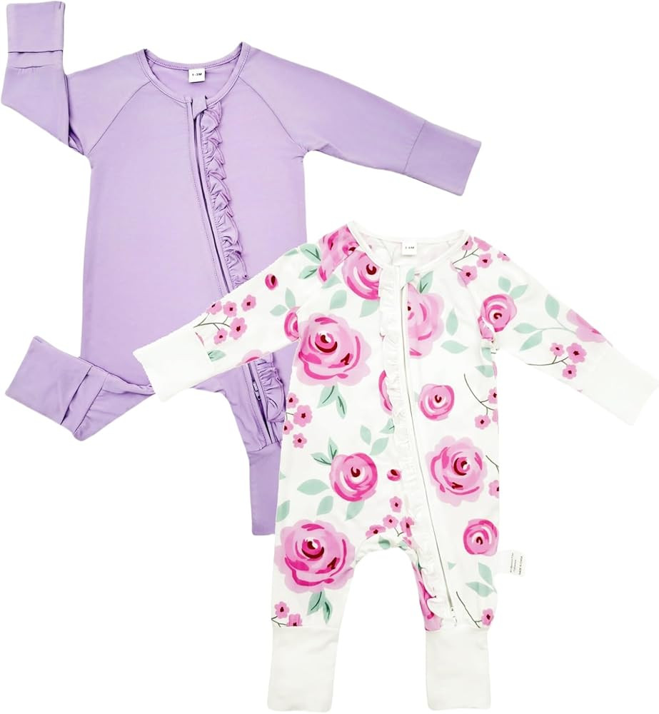 Bow Dream Baby Girl Romper Jumpsuit Bamboo Rayon Baby Clothes Boys & 2 Way Zipper Outfit Baby Clo... | Amazon (US)
