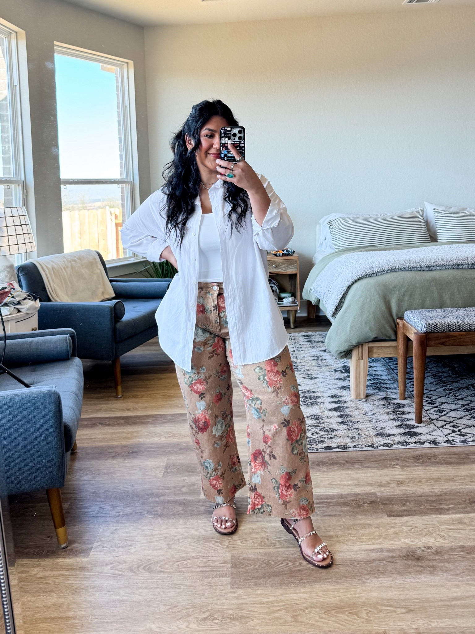 I’m 5’1” size 12 // floral jeans are running low in sizes in this color but there are 2 other denim prints that are just as cute! I sized up to an XL in these // size large in the tank and button up 

#LTKMidsize #LTKPetite #LTKOver40