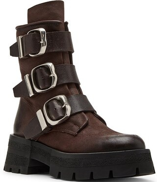 Roland Leather Buckle Strap Chunky Lug Sole Booties | Dillard's
