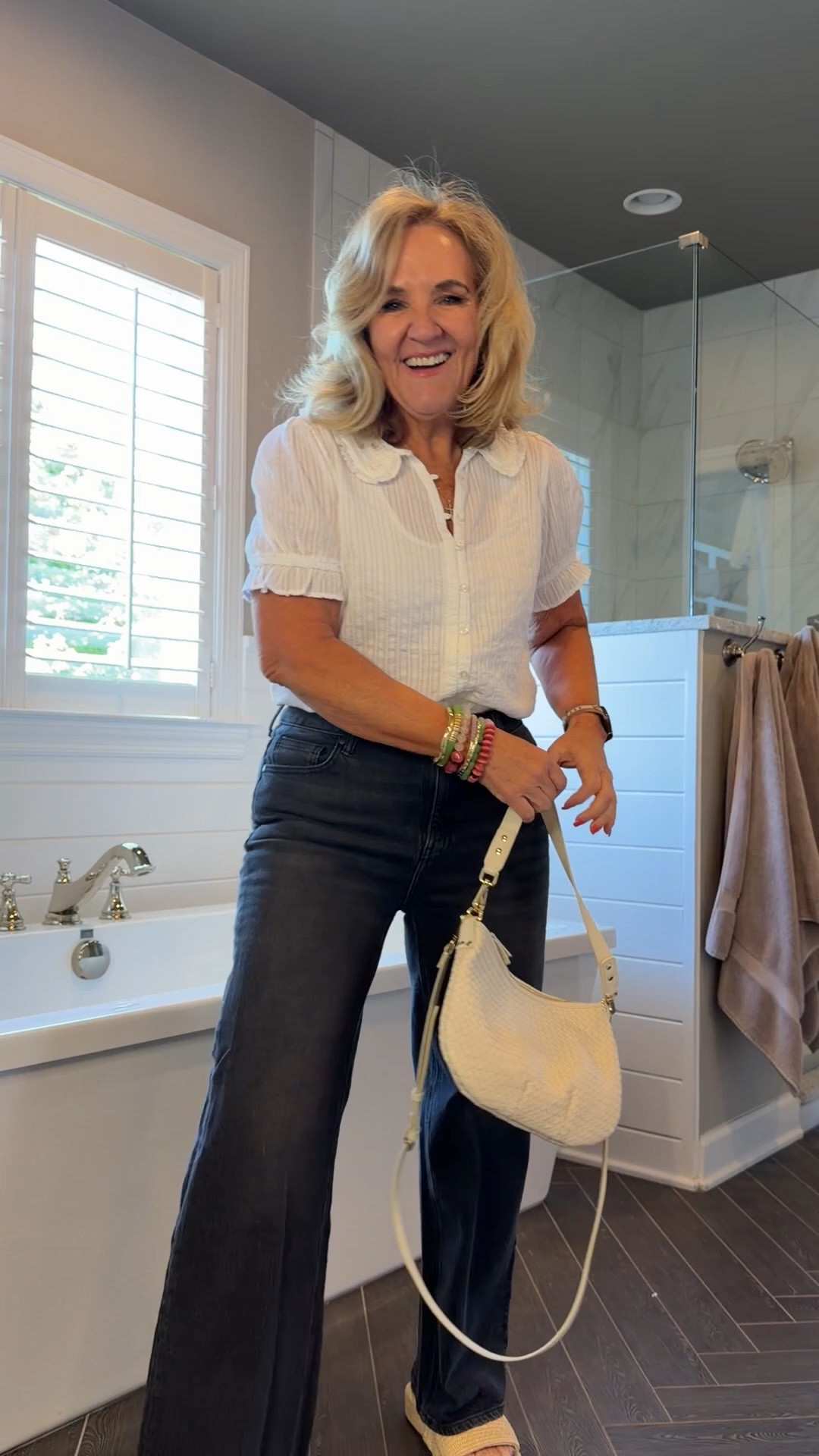 Blouse has been restocked. Wearing a medium.
Jeans size 29 I love this gray wash

#LTKootd #LTKOver40 #LTKTravel