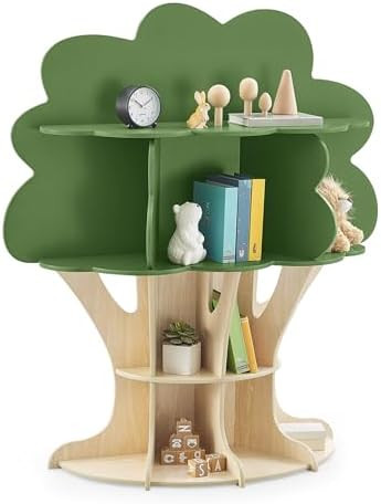 Delta Children Tree Bookcase - Greenguard Gold Certified, Fern Green/Crafted Natural | Amazon (US)