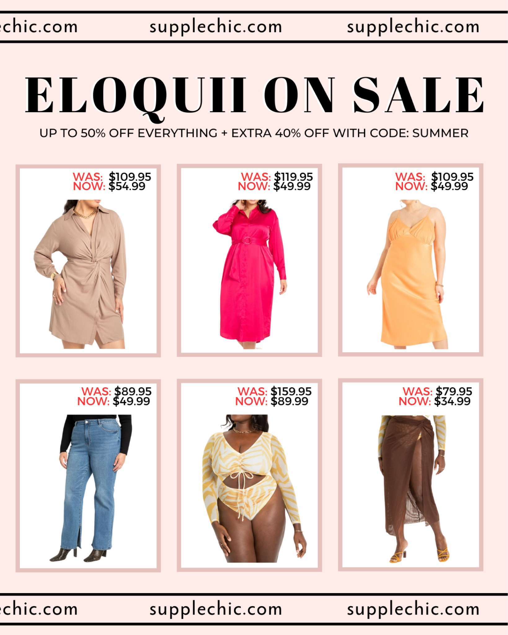 SALE ALERT: ELOQUII Up to 50% Off Everything + Extra 40% Off with code: SUMMER //

Plus Size, Plus Size Fashion, Plus Size Summer, Curvy, Curvy Fashion, Plus, Curvy Summer, Curvy Summer Outfits, Summer, Summer Outfits, Summer Outfits 2023, Plus size summer, Plus size summer outfits, Plus size vacation, Travel Outfit, Summer Outfit, Plus Size Dress, Plus Size Summer Dresses, Plus Size Jeans, Plus Size Swim, Plus Size Swimsuit, Plus Size Swimwear, Swim Coverup, Sale, Sale Alert

#LTKswim #LTKcurves #LTKsalealert