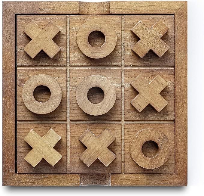 A&A Tic Tac Toe/Noughts and Crosses Wooden Tabletop Board Game Family Game for Kids and Adults Br... | Amazon (US)