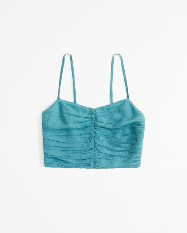 Women's Crinkle Textured Ruched Set Top | Women's Tops | Abercrombie.com | Abercrombie & Fitch (US)
