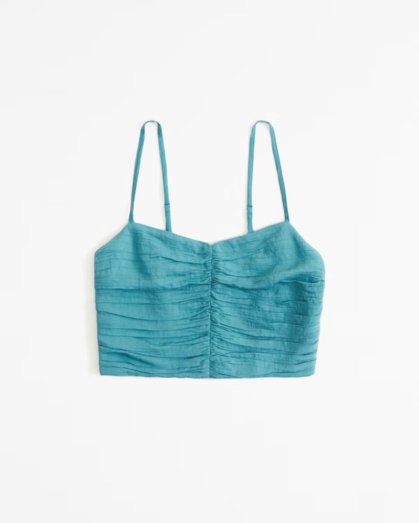 Women's Crinkle Textured Ruched Set Top | Women's Matching Sets | Abercrombie.com | Abercrombie & Fitch (US)