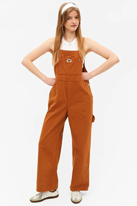 Butterfly patch oversized denim dungarees | Monki