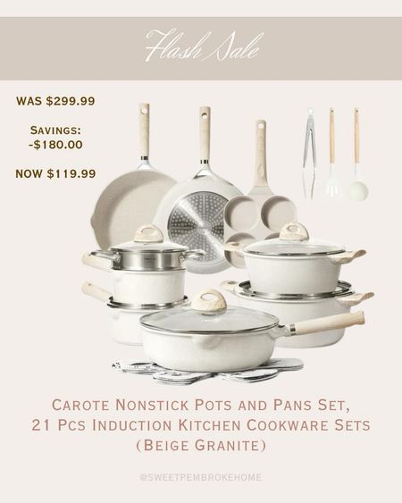 21 piece Carote pots and pans set on sale! #sale  #whitepans #neutralhome

#LTKhome #LTKsalealert #LTKfamily