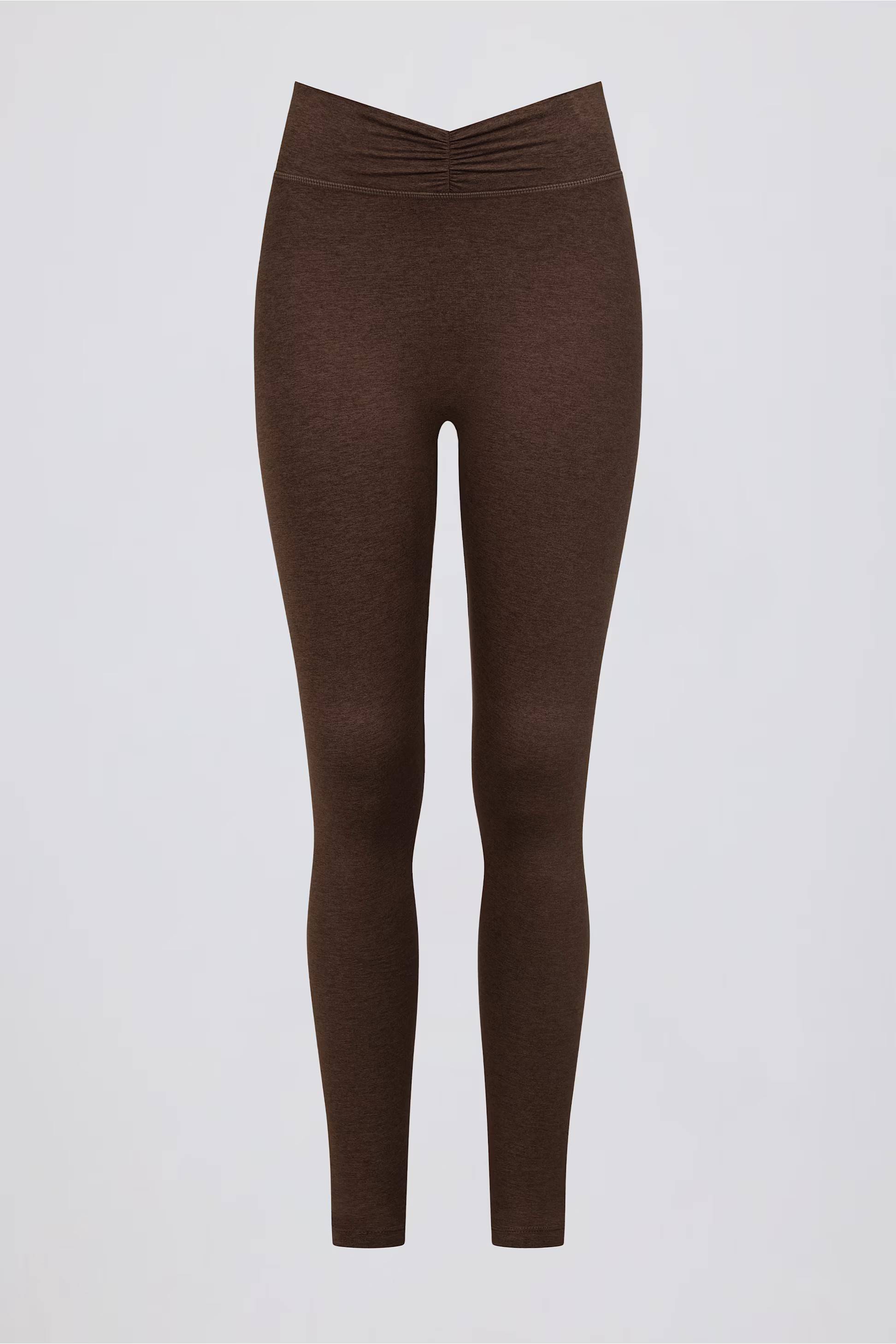 Ruched Mid-Rise Leggings in Pecan Marl | Bo&Tee