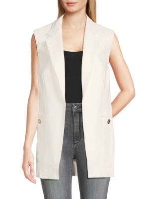 Notch Lapel Open Front Vest | Saks Fifth Avenue OFF 5TH