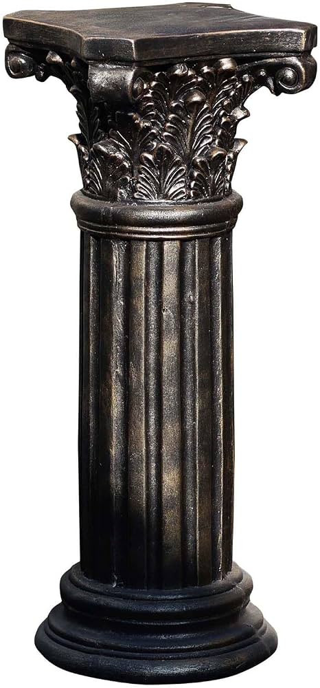 Decorative Roman Column Pedestal, Black Bronze, MGO Cement with Fiber, Classical Garden Pillar, I... | Amazon (US)