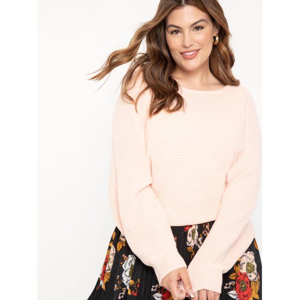 ELOQUII Elements Women's Plus Size Crop Sweater | Walmart (US)