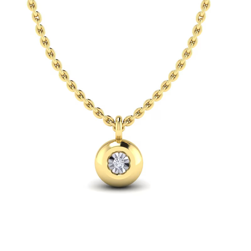KLEORA AURORA Modern Electrum™ Miracle Plate Diamond Circle Pendant | Ernest Jones