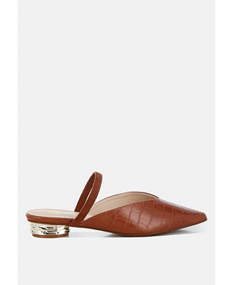 Renata Fantasy Heel Croco Mules | Macy's