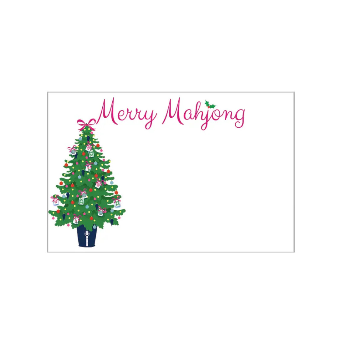 'Merry Mahjong' Slab Notepad | Pink Antlers