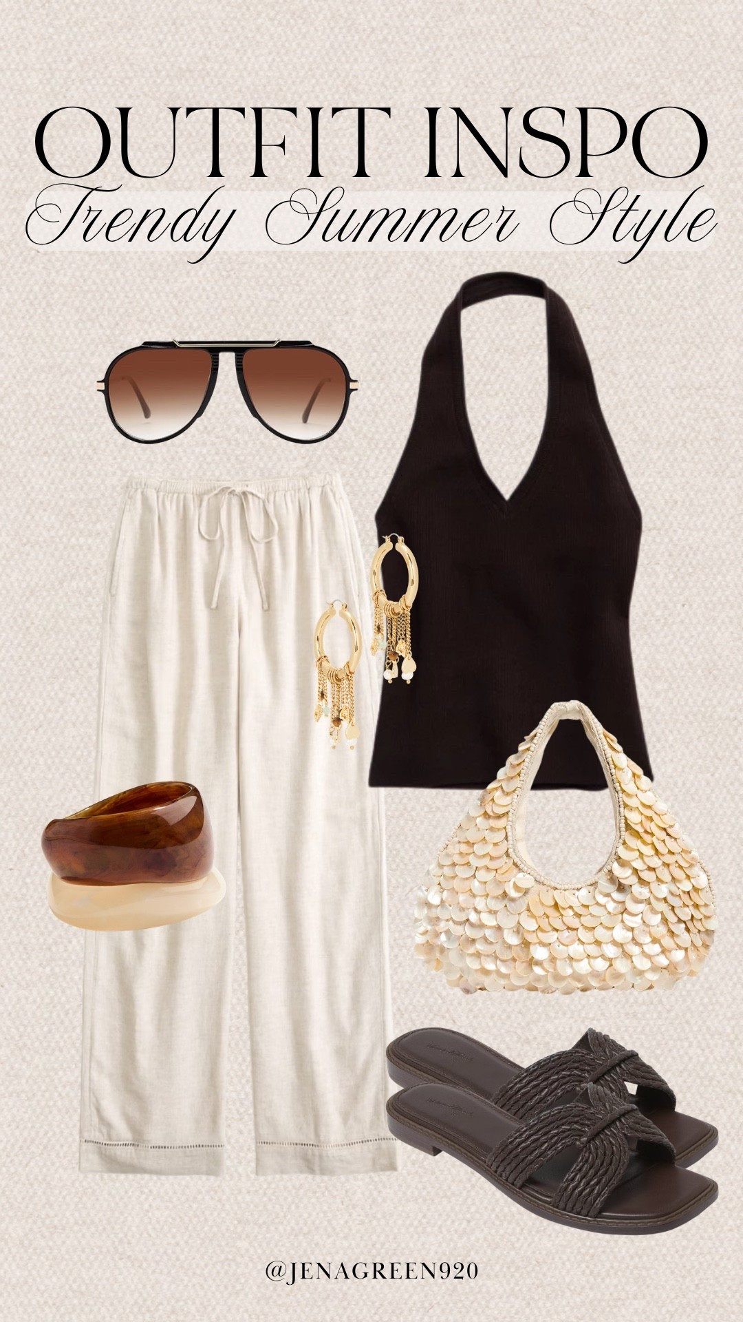 Summer Outfit Inspo | Brown Outfit | Monochromatic Look | Shell Purse

#LTKootd #LTKSeasonal