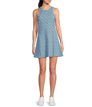 Addison Bay Panama Floral Round Neck Sleeveless Mini Dress - S | Dillard's