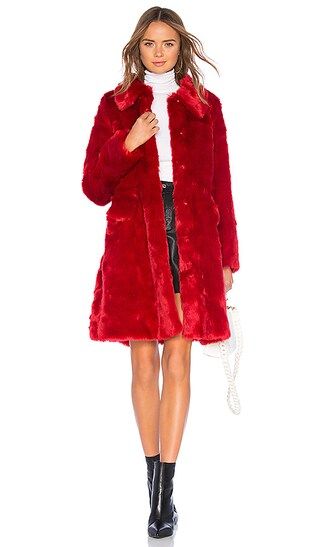 Shrimps Kassidy Faux Fur Coat in Red | Revolve Clothing (Global)