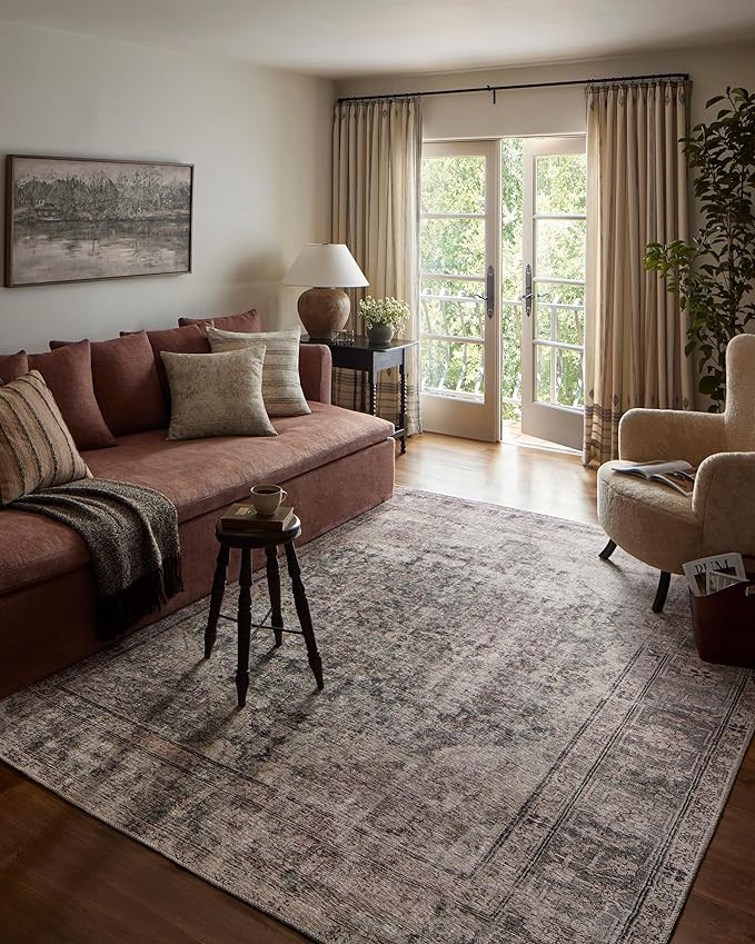 Loloi Amber Lewis x Georgie Lagoon/Beige 7'-6" x 9'-6" Area Rug | Amazon (US)