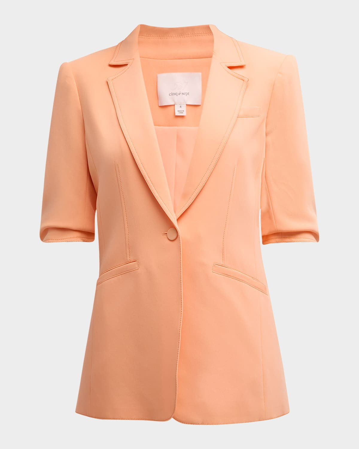 Khloe Crepe 3/4-Sleeve Blazer | Neiman Marcus