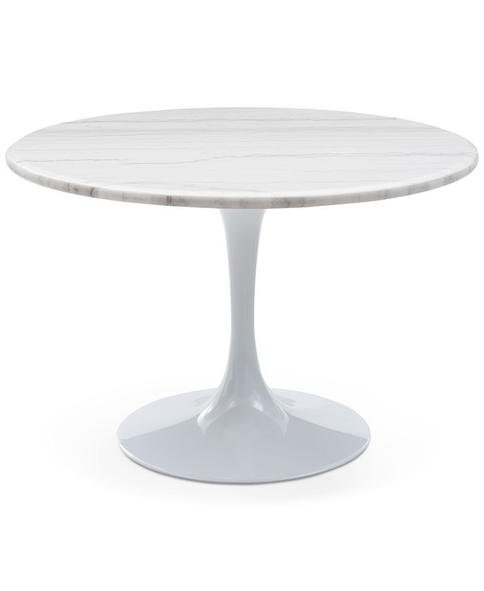 Steve Silver Colfax White Marble Table & Reviews - Furniture - Macy's | Macys (US)
