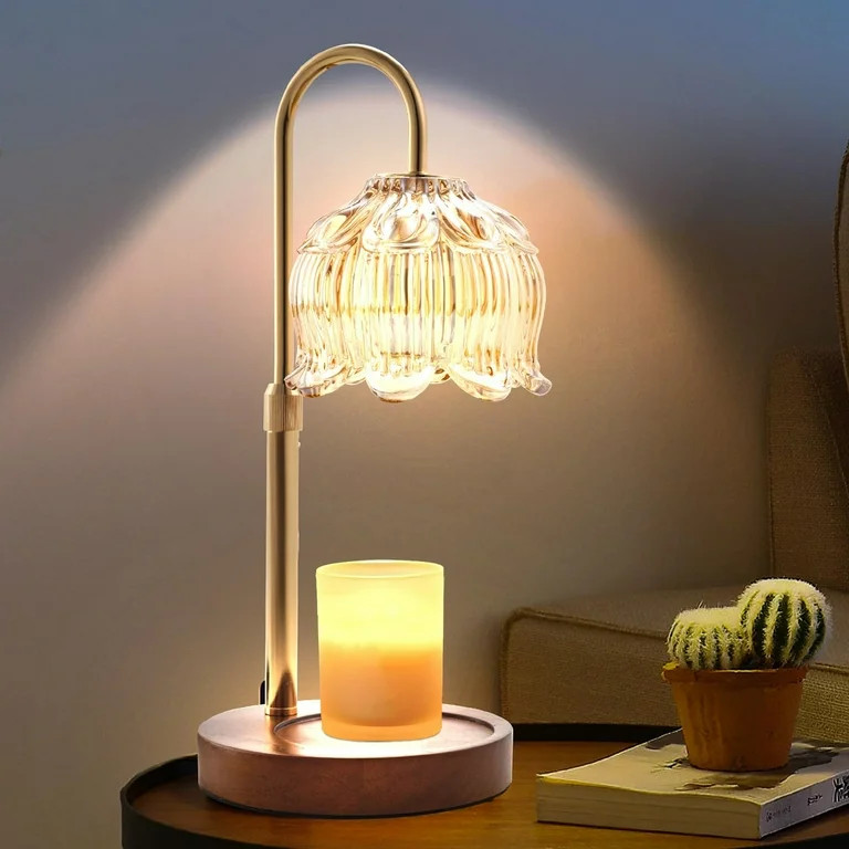 Hyindoor Flower Candle Warmer Lamp with Timer Adjustable Height, Vintage Wax Melt Warmer for Scen... | Walmart (US)