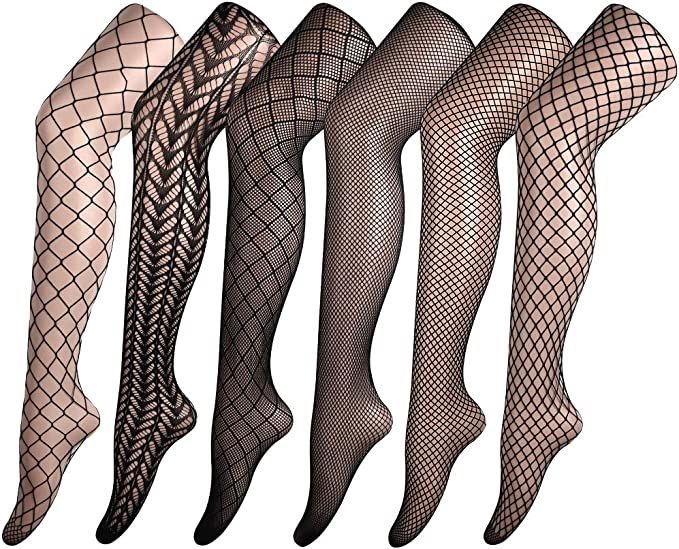FEPITO 6 Pairs Fishnets Stockings High Tights Mesh Stockings Pantyhose for Women, 6 pairs, 6 Pair... | Amazon (UK)