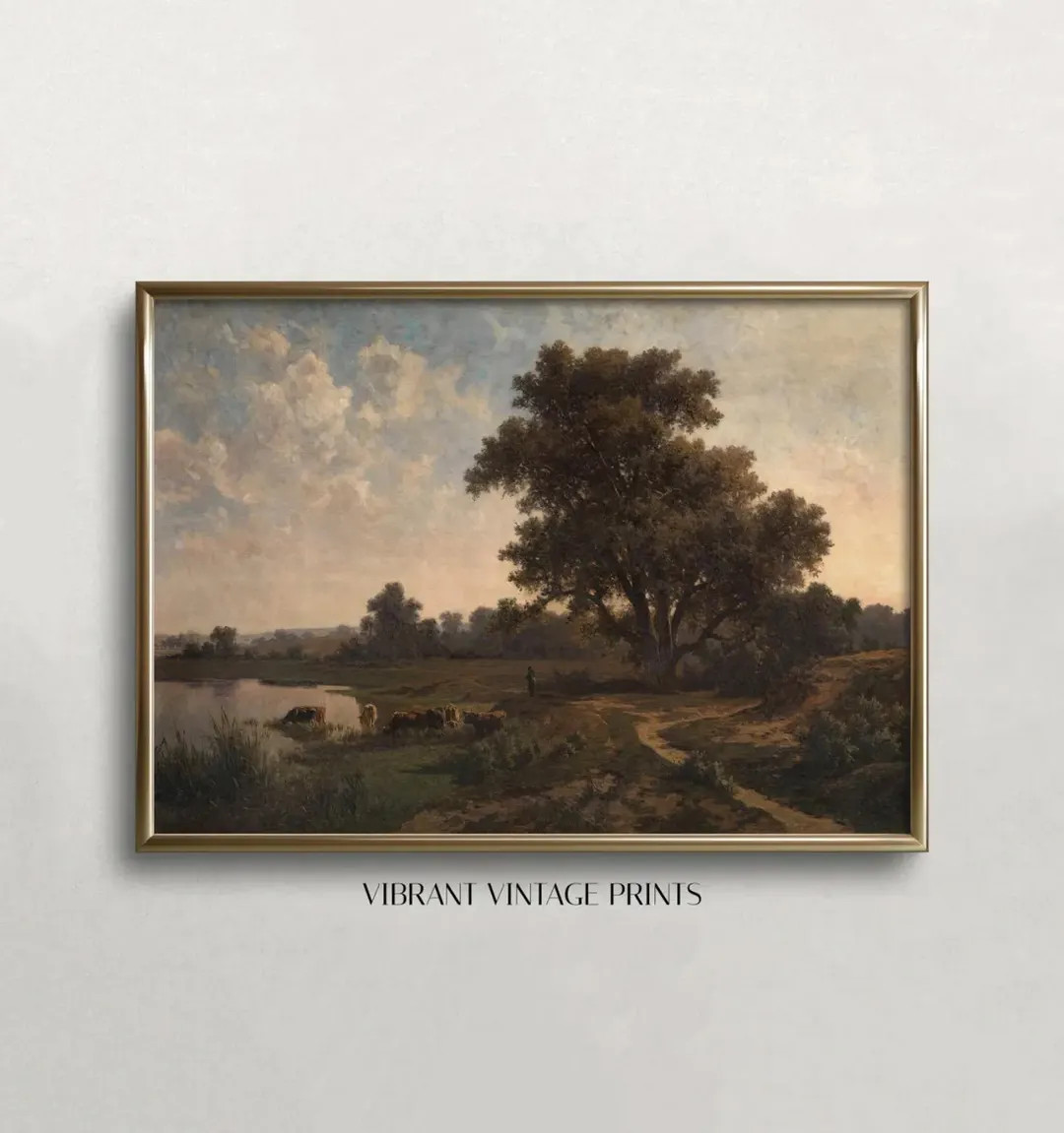 Vintage Landscape Art Print: 19th Century Pastoral Scene (Digital Download) | Etsy (US)