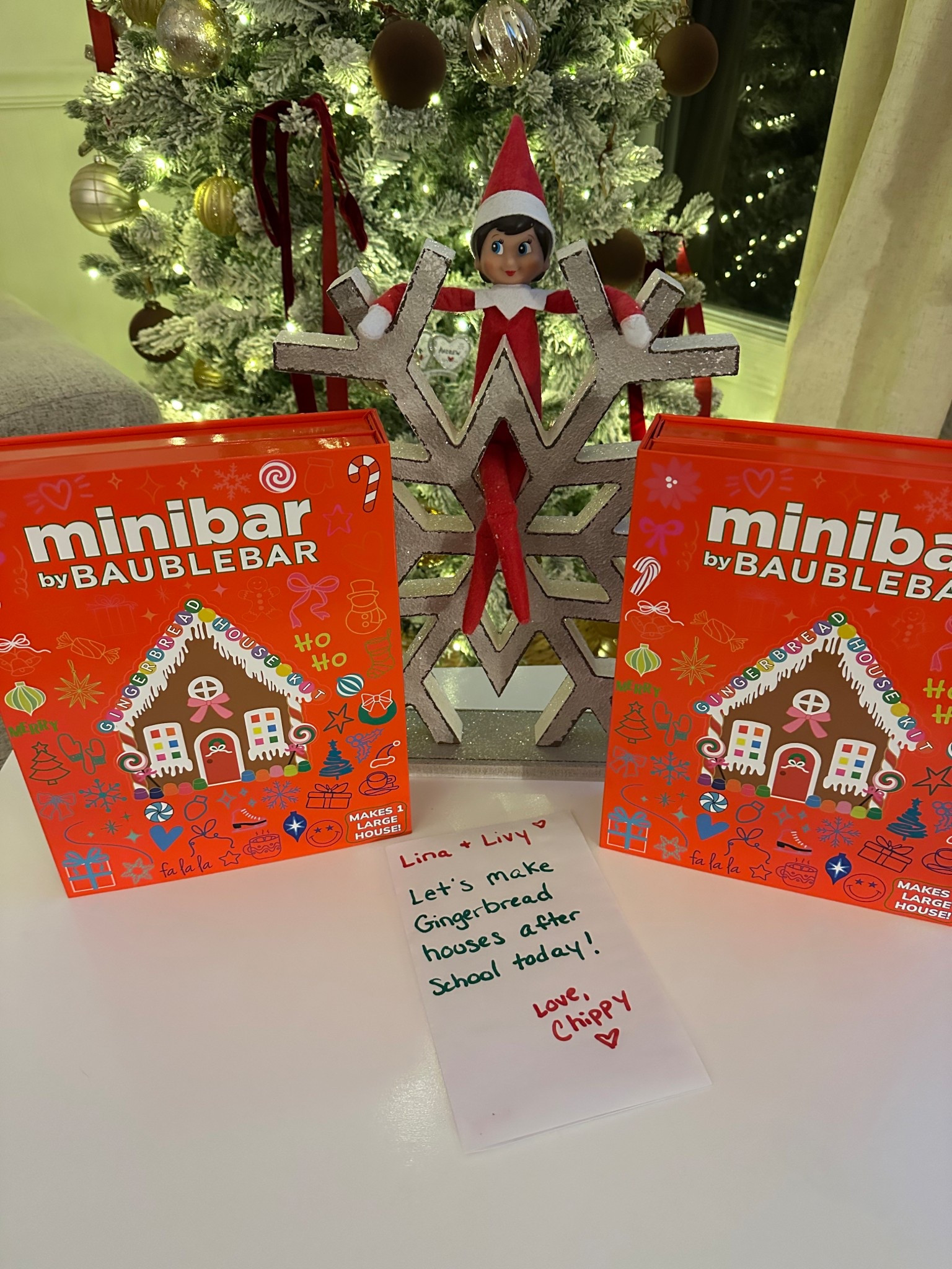 Elf on the shelf idea my girls LOVED the cutest gingerbread house craft!! @baublebar #elfontheshelf

#LTKKids #LTKHoliday #LTKmomlife