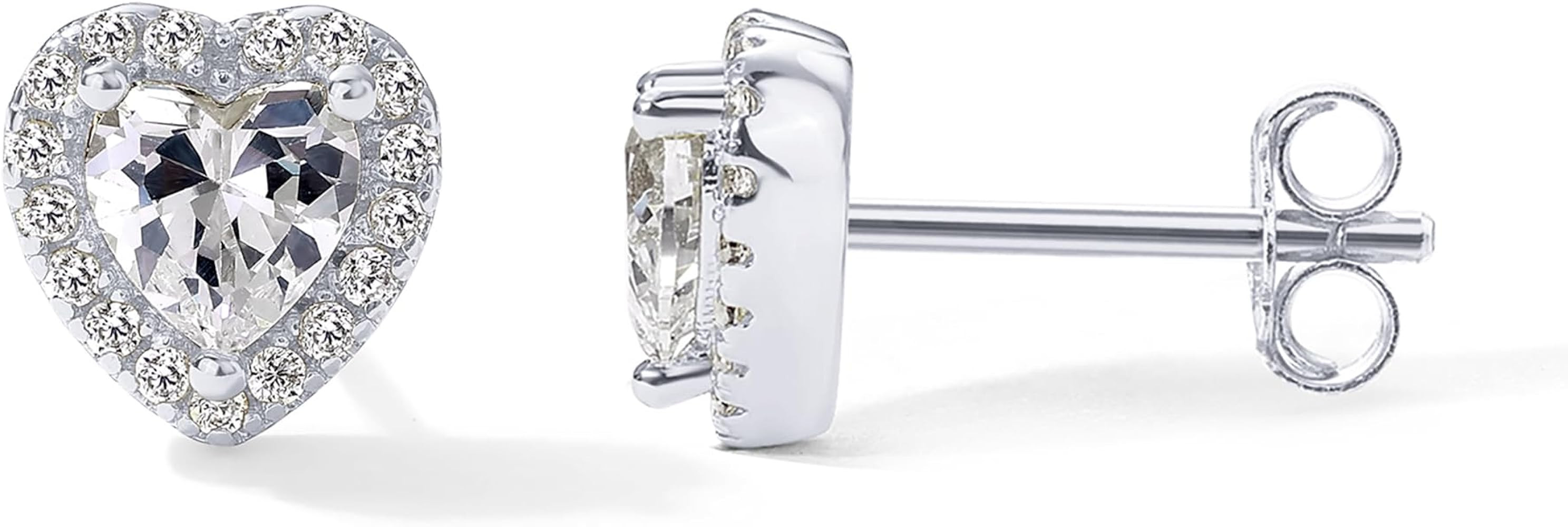 PAVOI 14K Gold Plated 925 Sterling Silver Post Brilliant Round Faux Diamond Halo Earrings - Premi... | Amazon (US)