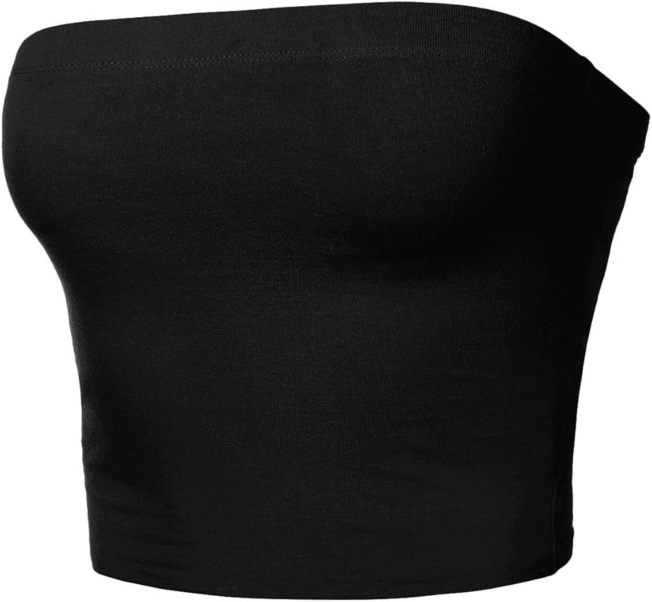 Women's Tube Crop Tops Strapless Cute Sexy Cotton Tops | Amazon (US)