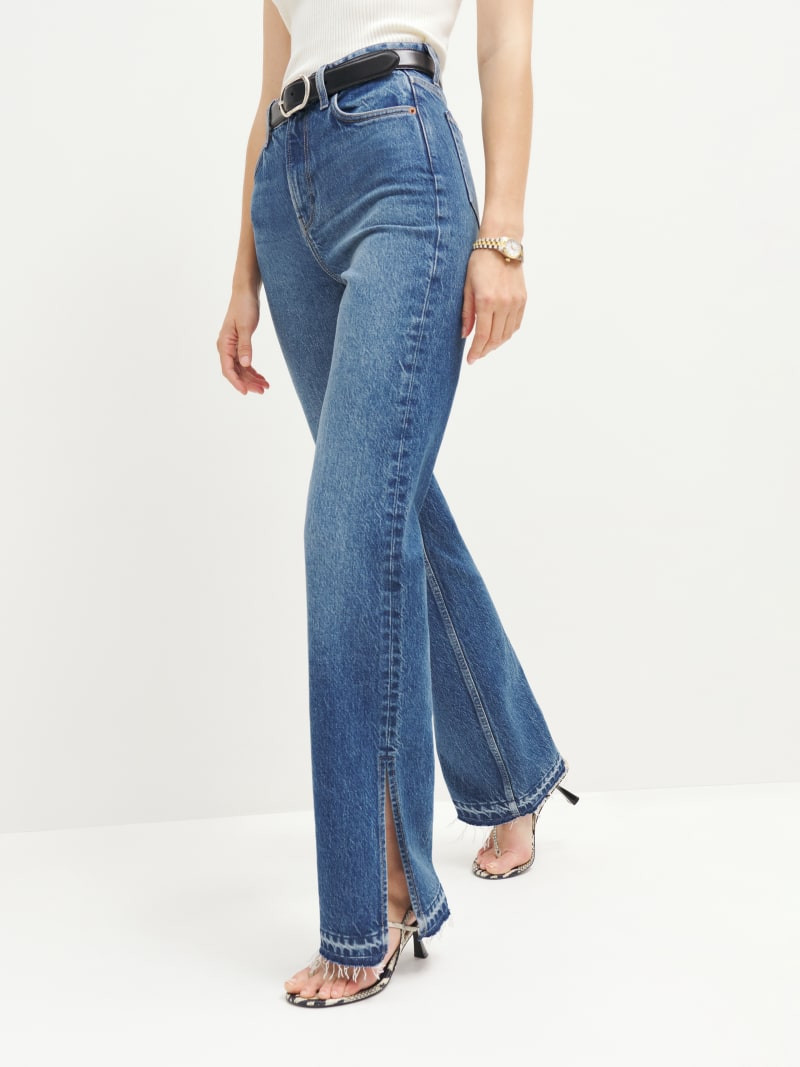 Lake High Rise Split Hem Bootcut Jeans | Reformation (Global)