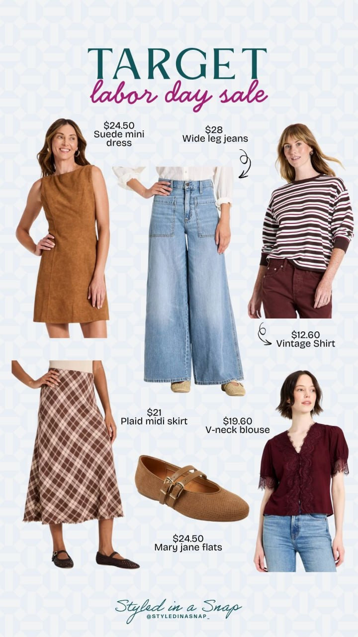 Target Labor Day sale 🚨 Suede dresses, wide-leg jeans, and Mary Janes all under $30!

// Labor Day Sale, Target Sale, Target Deals, Target Fashion Fall, Target Fashion Finds, Target Outfits Women 

 #LTKootd #LTKSeasonal #LTKSaleAlert