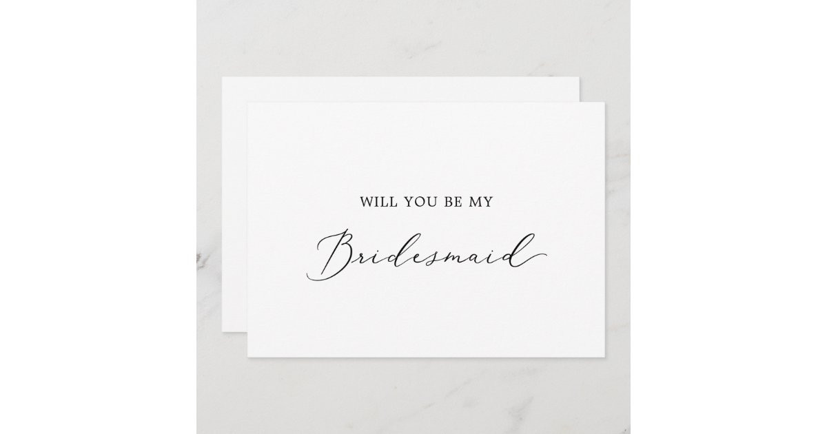 Delicate Calligraphy Bridesmaid Proposal Card | Zazzle.com | Zazzle