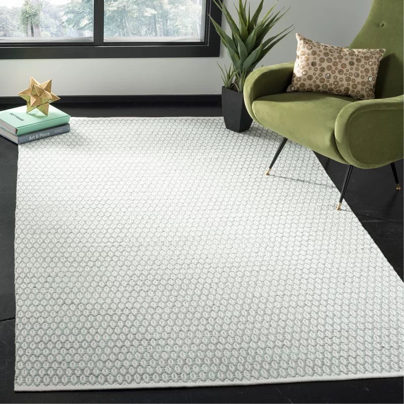 Modena Flatweave Cotton Light Green/Ivory Rug | Wayfair North America