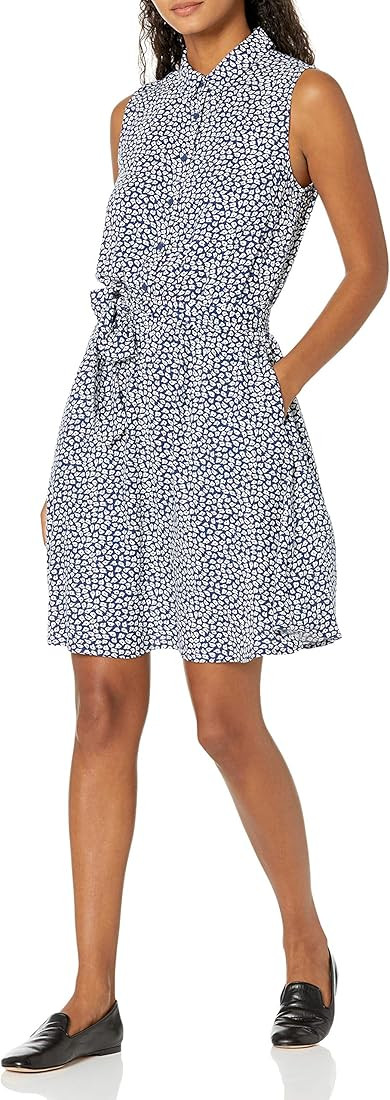 Amazon Essentials Women's Sleeveless Woven Shirt Dress | Amazon (US)