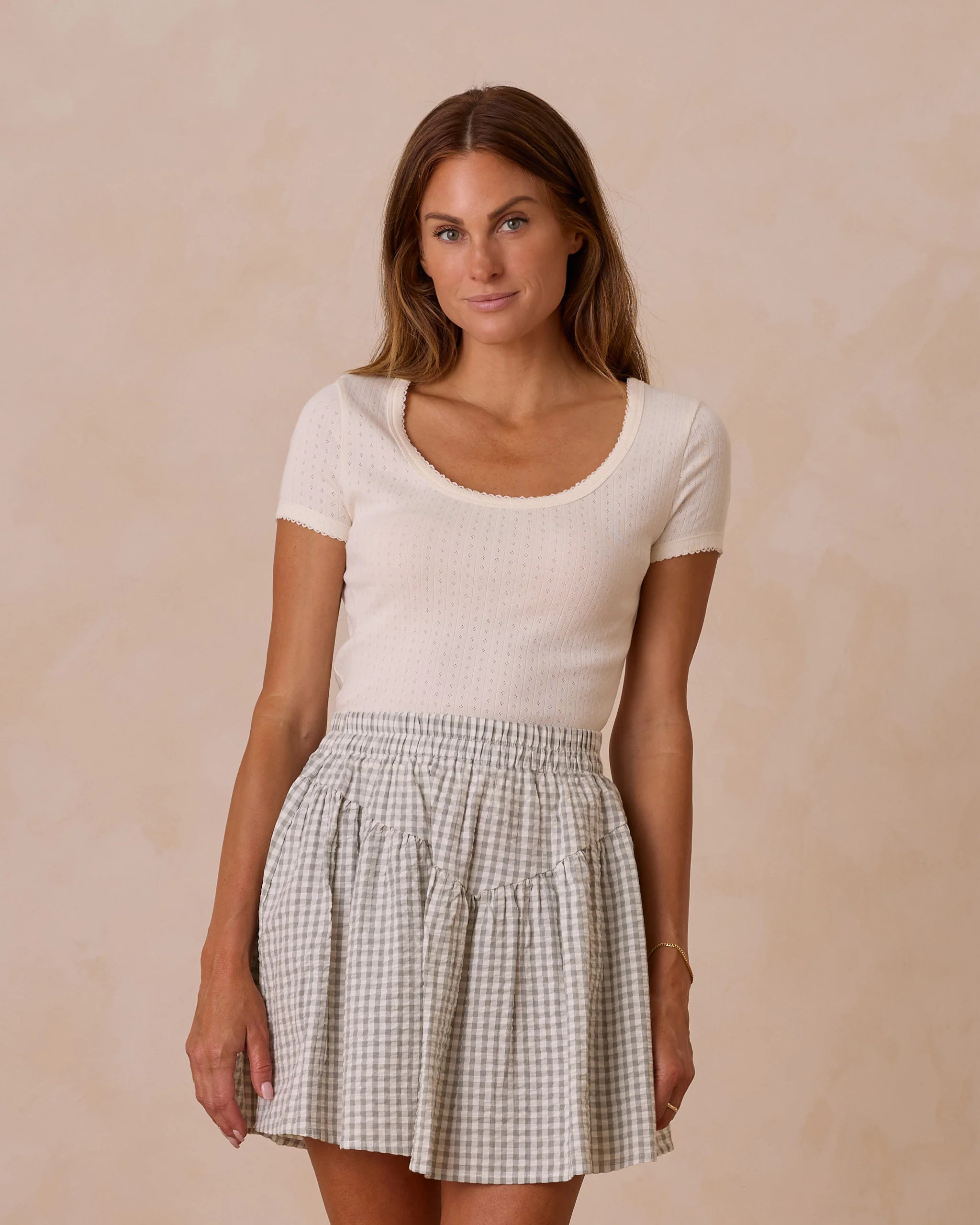 Pointelle Tee | Ivory | Rylee + Cru