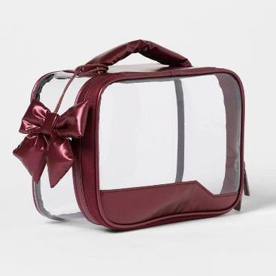 Clear Toiletry Kit and Bag - Open Story™ Burgundy | Target