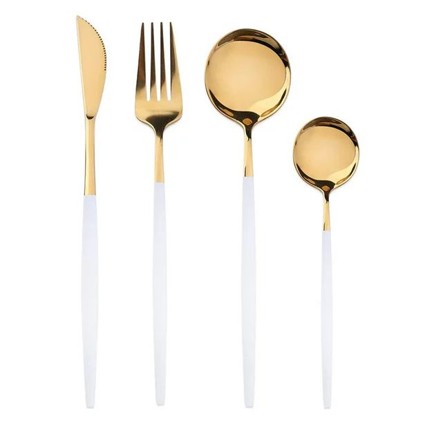 Yaoping 4Pcs/set Black Gold Cutlery amazon finds amazon deals amazon favorites #ltkgiftguide deco... | Walmart (US)