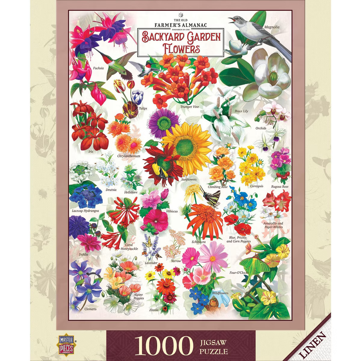 MasterPieces 1000 Piece Jigsaw Puzzle - Farmer's Almanac Garden Florals | Target