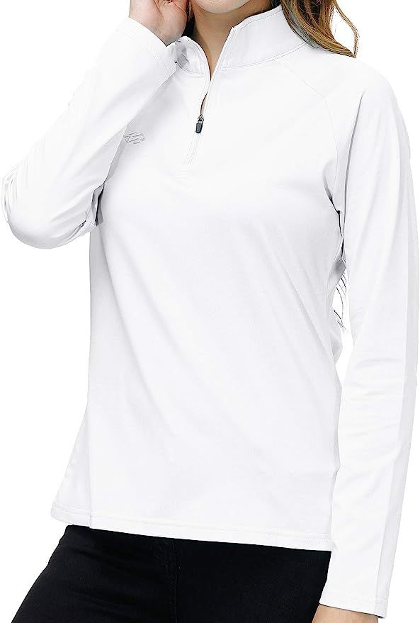 AIRIKE Long Sleeve Golf Polo Shirts for Women Stand Up Collar Thermal Fleece Womens Tank Top | Amazon (US)