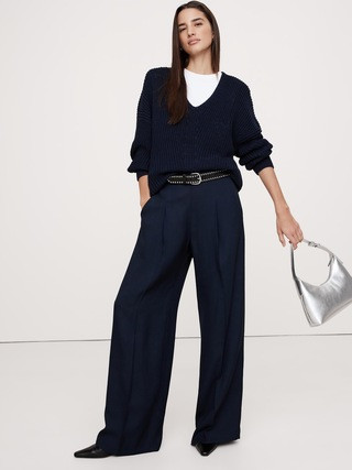 Ultra High-Rise Wide-Leg Drapey Twill Pant | Banana Republic (US)