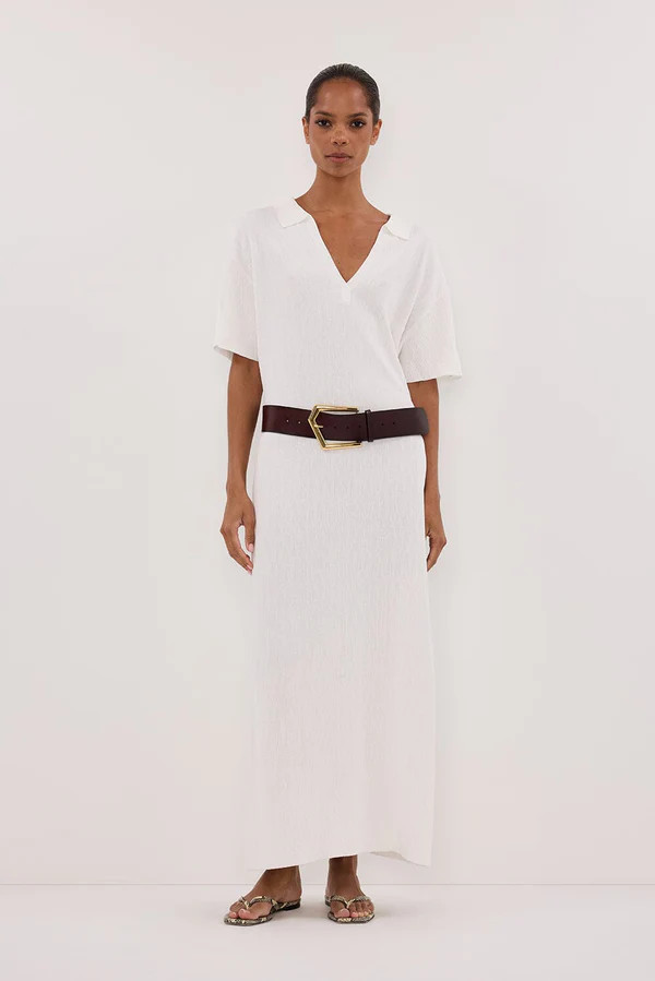 ALIAS WHITE POLO KNIT MIDI DRESS | DISSH